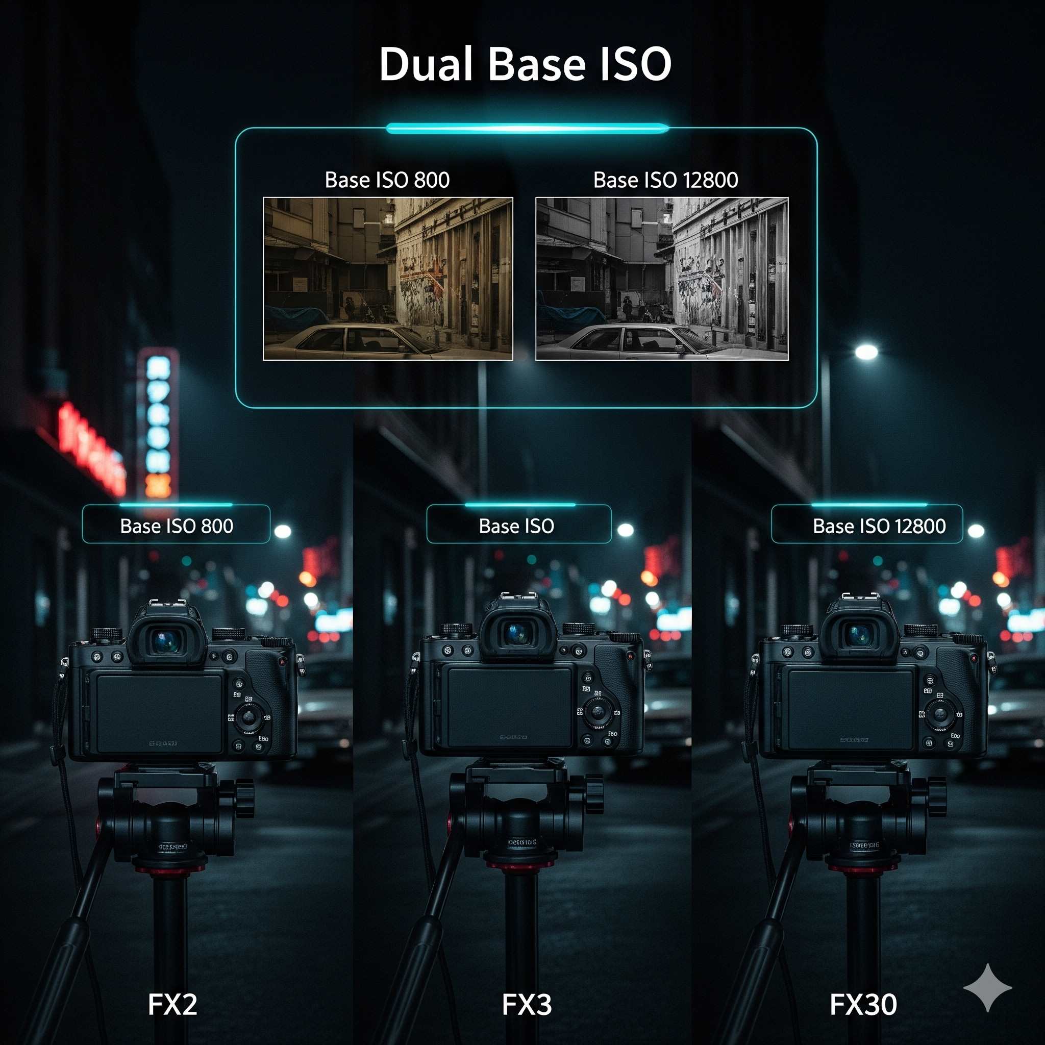 عملکرد FX2، FX3 و FX30 در نور کم و Dual Base ISO: تحلیل تخصصی و مقایسه عملی