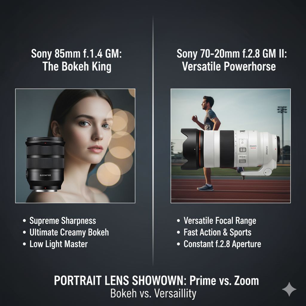 مقایسه تخصصی لنزهای پرتره: Sony 85mm f/1.4 GM در برابر Sony 70-200mm f/2.8 GM